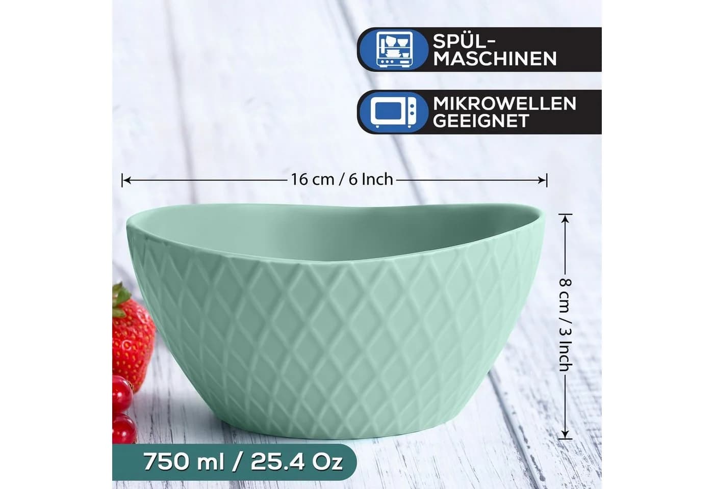 MiaMio Müslischüssel Set 6-teilig Grün Palmanova Kollektion - Bild 5