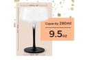 MiaMio Cocktailglas Crystaluna Coupe 280 ml 4-tlg. Schwarz Glas mit Barlöffel Bild 3