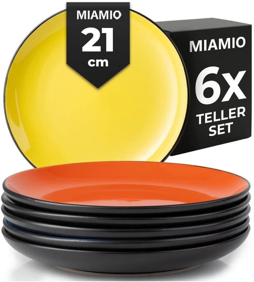 MiaMio Le Papillon Teller-Set 6-tlg. Bunt Keramik Ø 20,5 cm - Bild 2