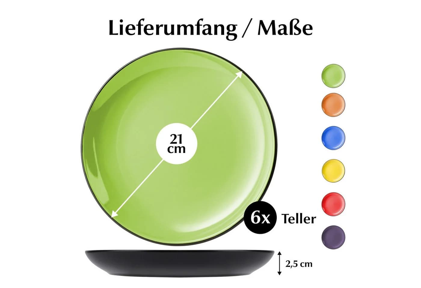 MiaMio Le Papillon Teller-Set 6-tlg. Bunt Keramik Ø 20,5 cm - Bild 4