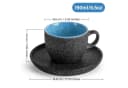 MiaMio Cappuccinotassen-Set 13-tlg. Grau Keramik mit Untertassen & Metallständer Bild 4