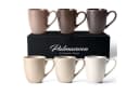 MiaMio Kaffeetassen Set 6-tlg. 400 ml Beige Grau Keramik Matt Bild 2