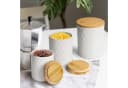 MiaMio Vorratsdose Palmanova Set 3-tlg. Keramik mit Holzdeckeln Weiß Bild 1