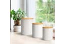 MiaMio Vorratsdose Palmanova Set 3-tlg. Keramik mit Holzdeckeln Weiß Bild 3