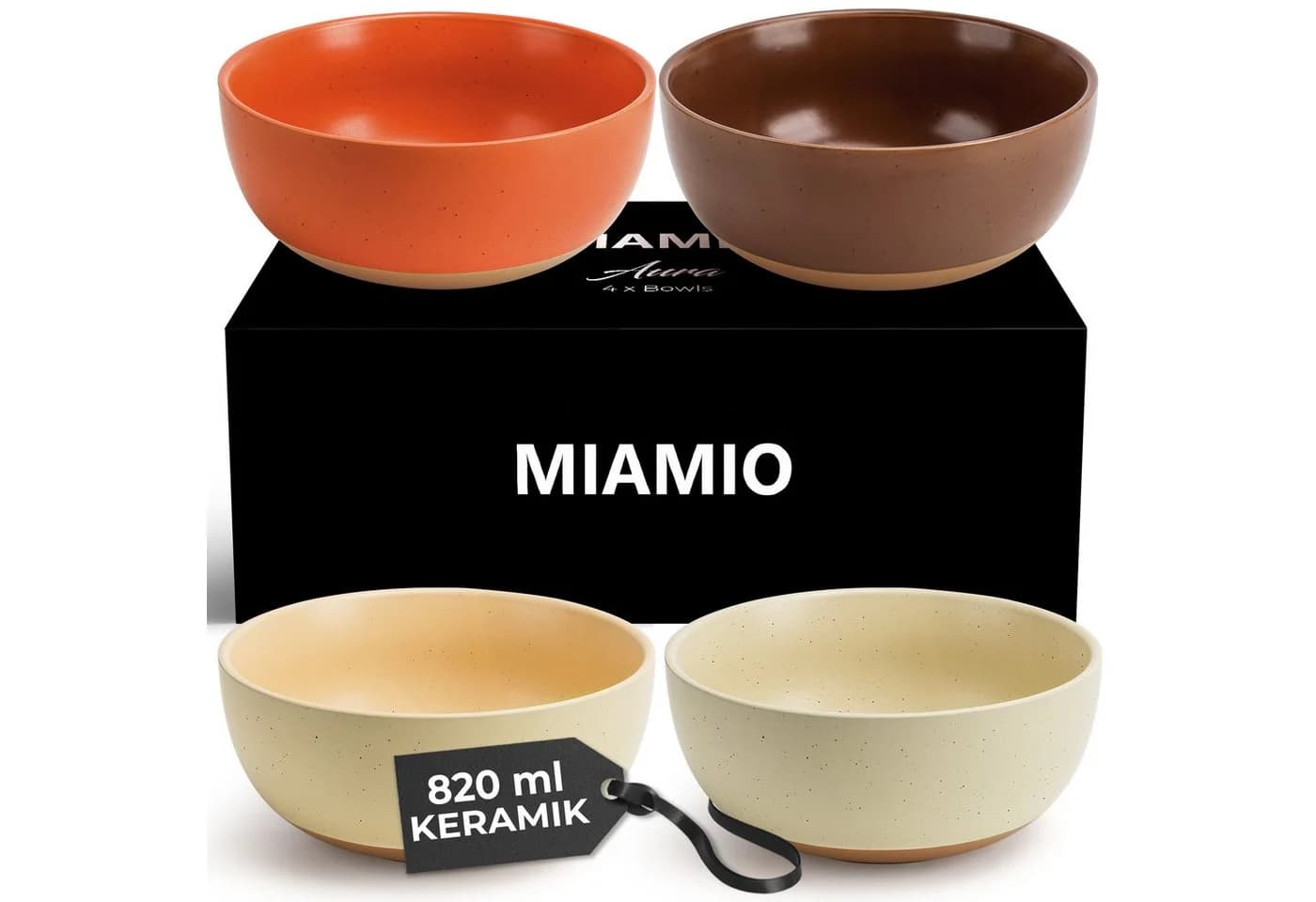 MiaMio Müslischale Aura Cozy Neutral 4-tlg. Keramik Braun - Bild 2