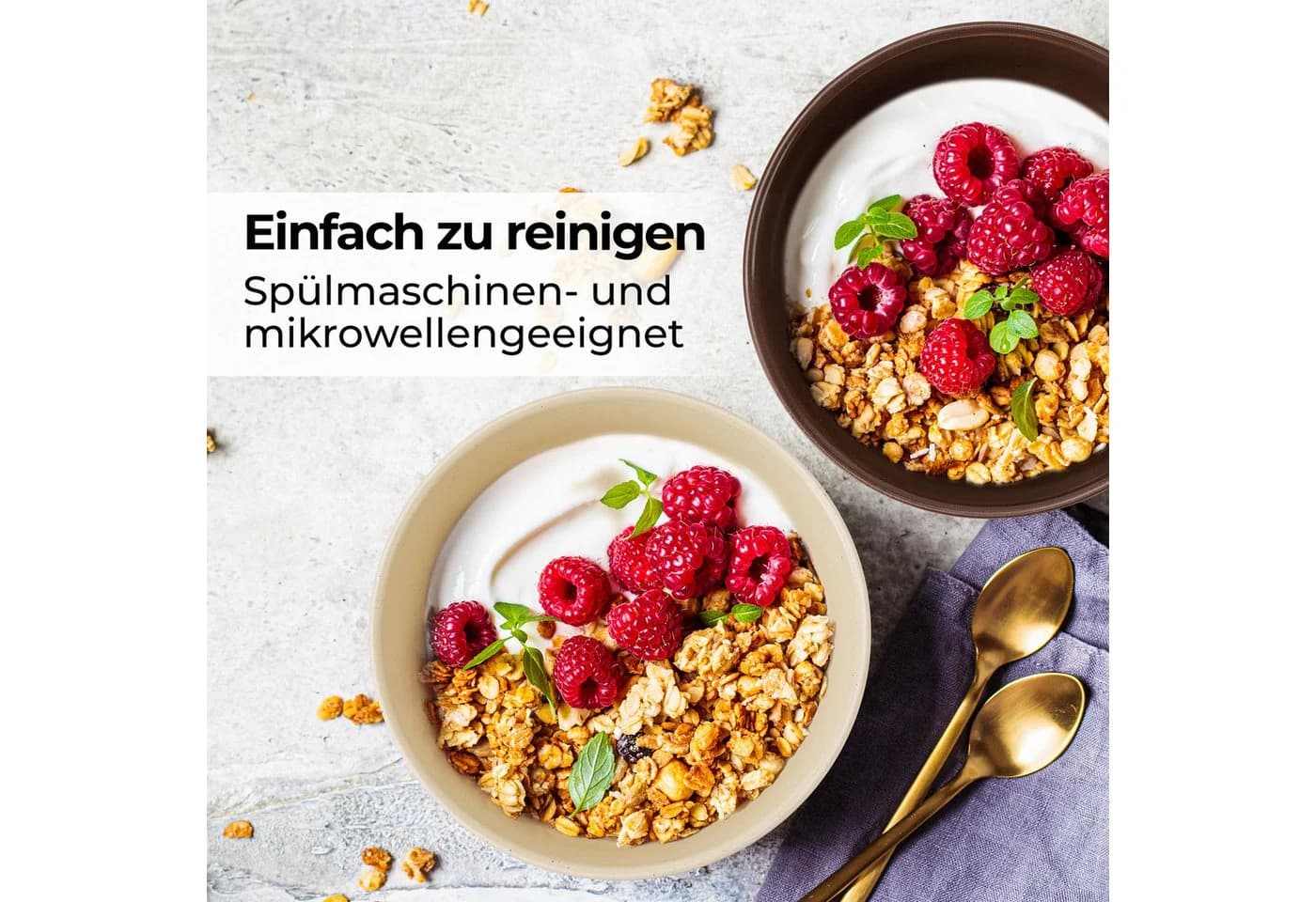 MiaMio Müslischale Aura Cozy Neutral 4-tlg. Keramik Braun - Bild 4