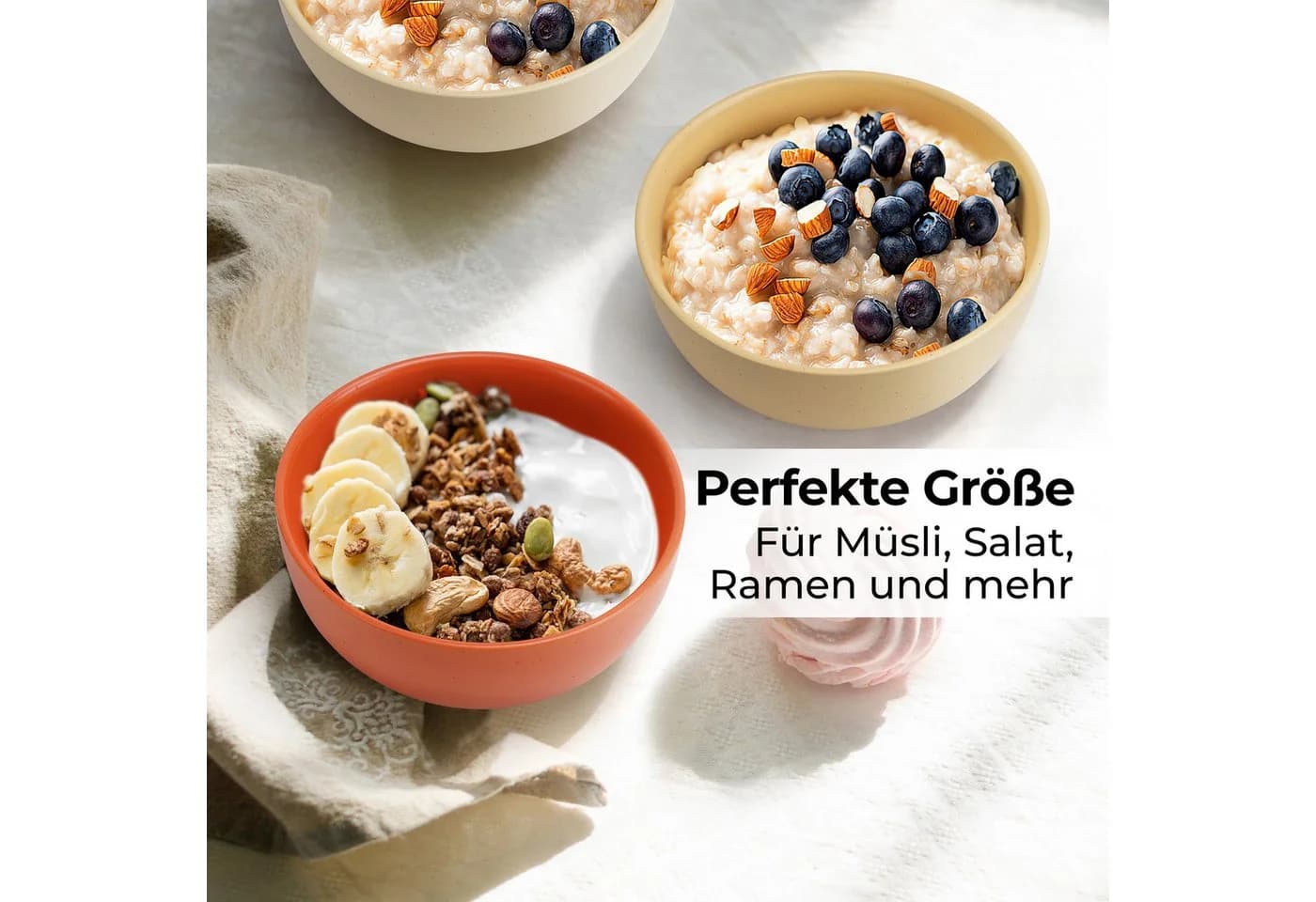 MiaMio Müslischale Aura Cozy Neutral 4-tlg. Keramik Braun - Bild 5