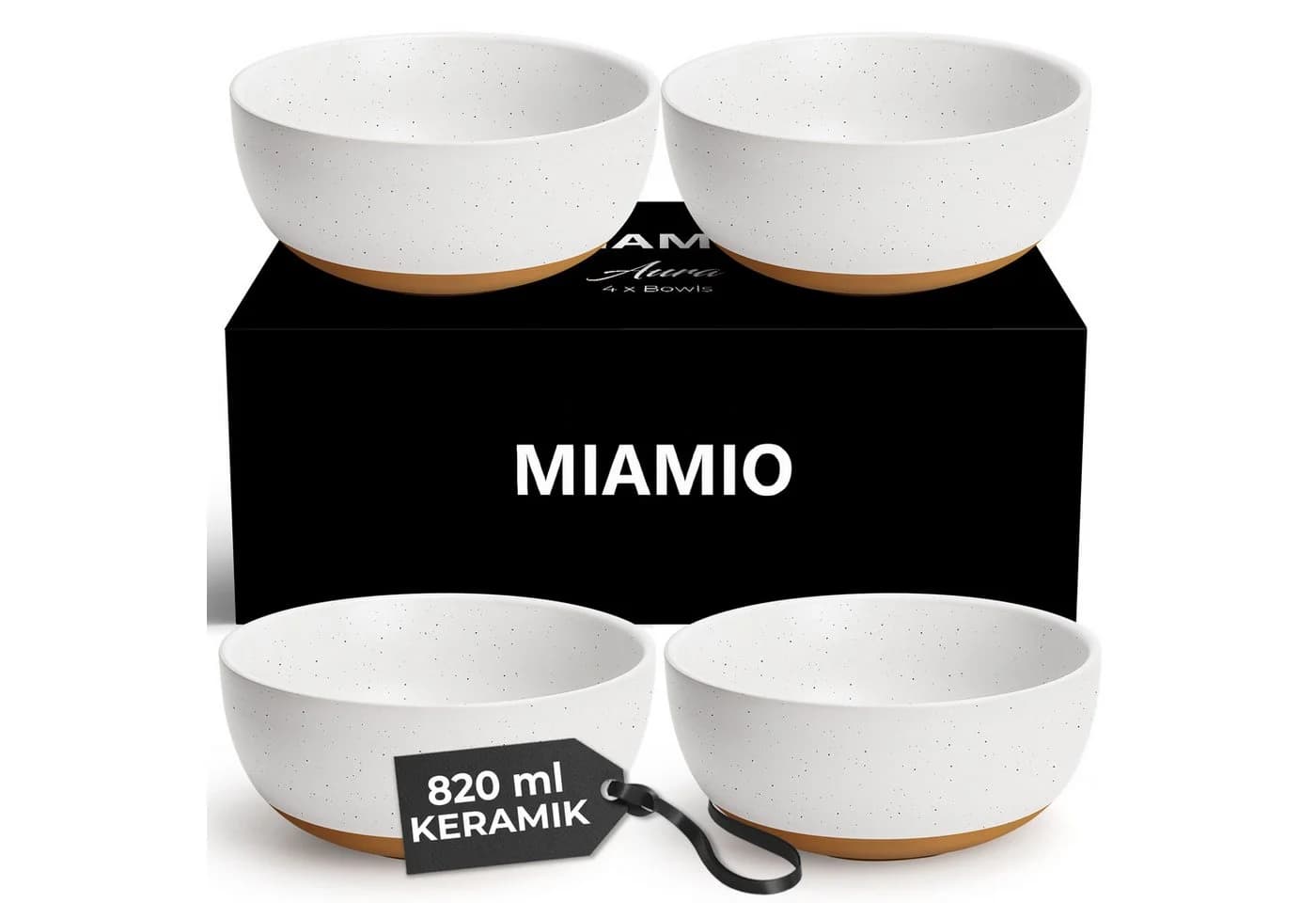 MiaMio Müslischale Aura Set 4-tlg. Creamy Cocoa Keramik - Bild 2