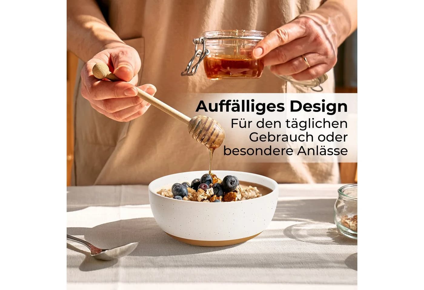 MiaMio Müslischale Aura Set 4-tlg. Creamy Cocoa Keramik - Bild 3