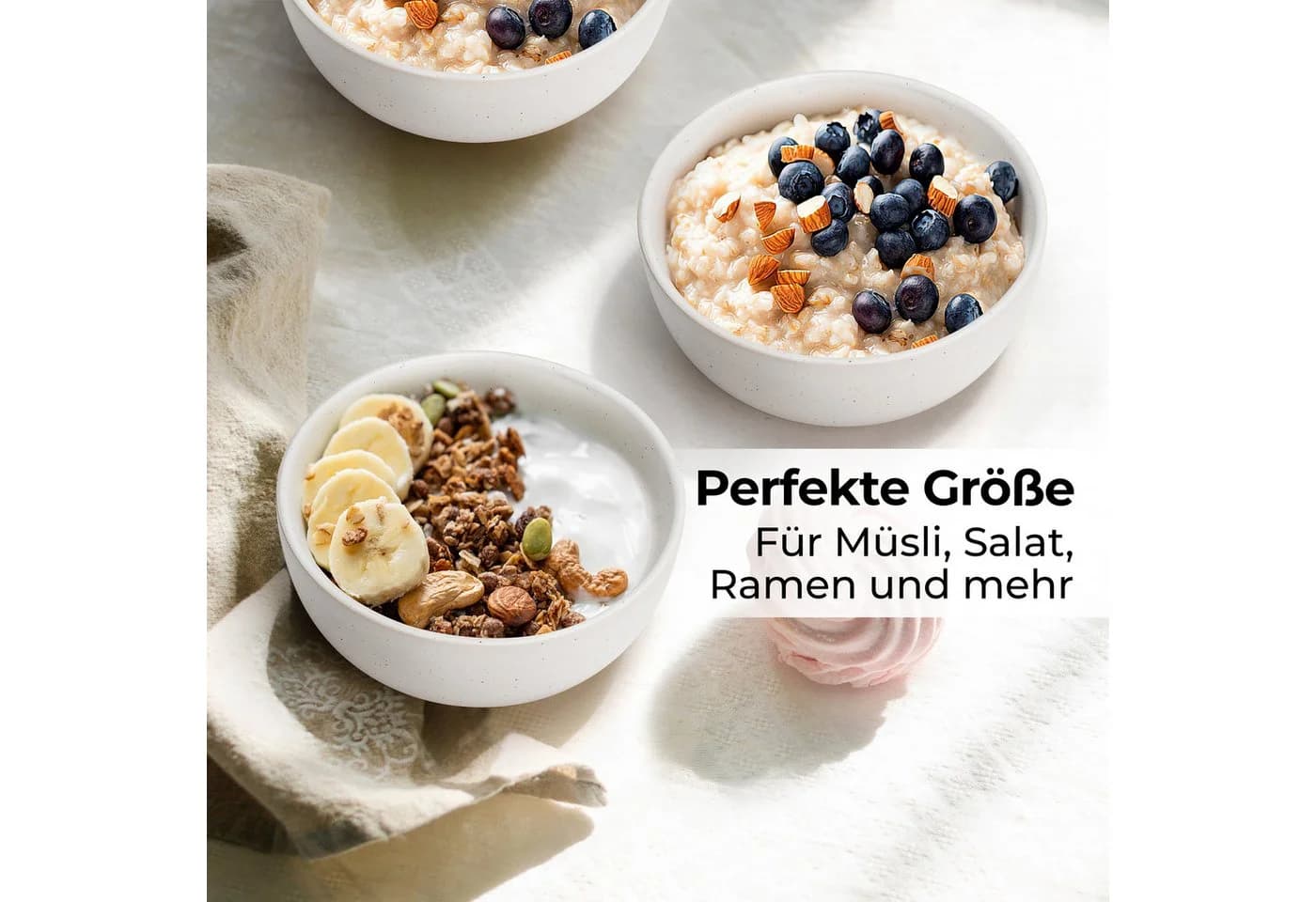 MiaMio Müslischale Aura Set 4-tlg. Creamy Cocoa Keramik - Bild 5