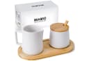 MiaMio Milch- und Zuckerset 5-tlg. Weiß Keramik Bambus Bild 2