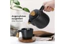 MiaMio Teeservice Teekanne 1l Schwarz mit Stövchen und Siebeinsatz Bild 5