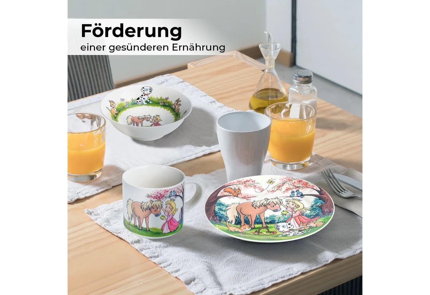 MiaMio Kindergeschirr-Set Prinzessin Motiv Rosa 3-tlg - Bild 4
