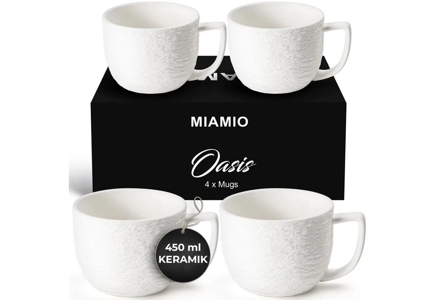 MiaMio Tasse Oasis 450 ml Weiß 4-tlg. Keramik - Bild 2