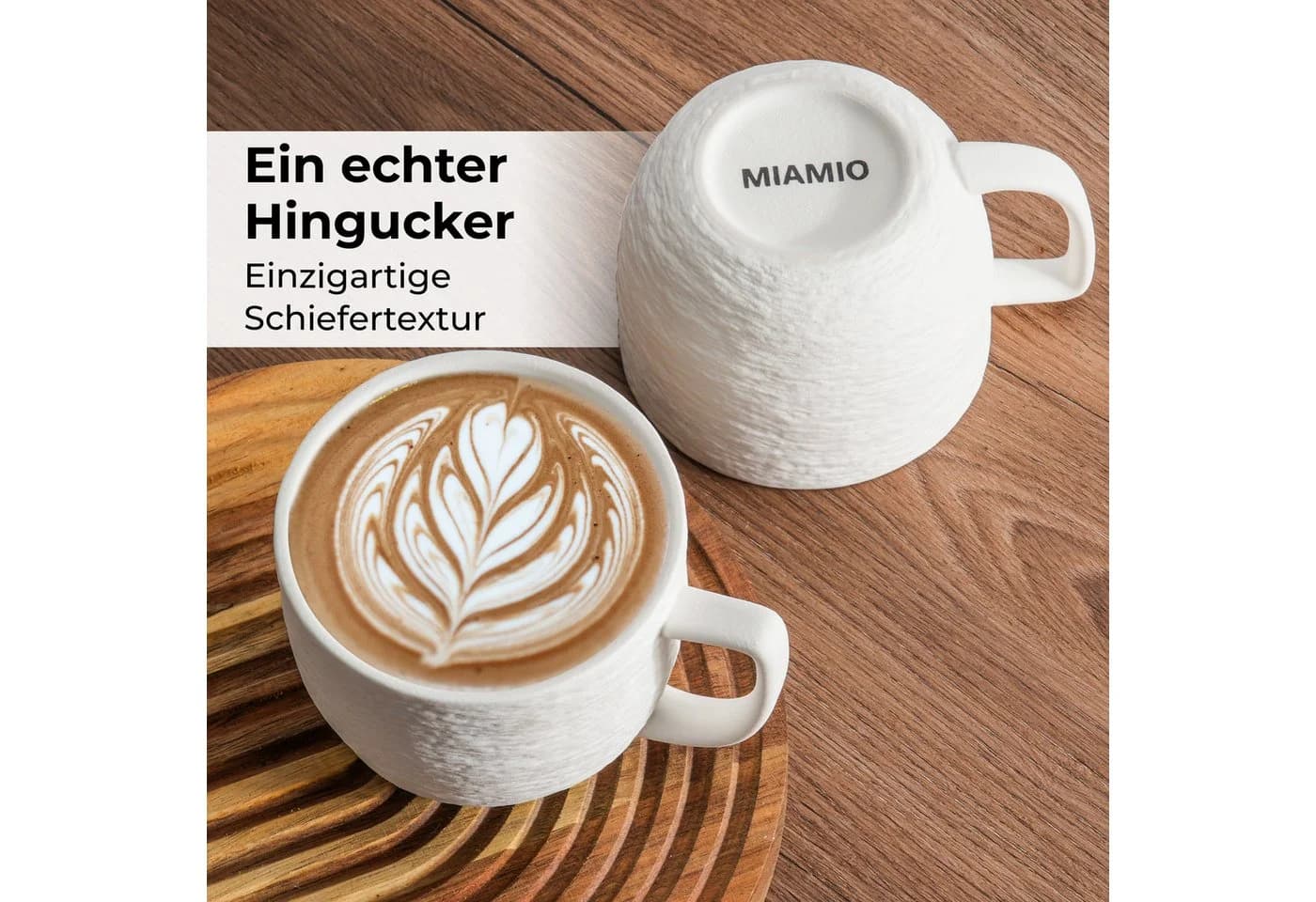 MiaMio Tasse Oasis 450 ml Weiß 4-tlg. Keramik - Bild 3