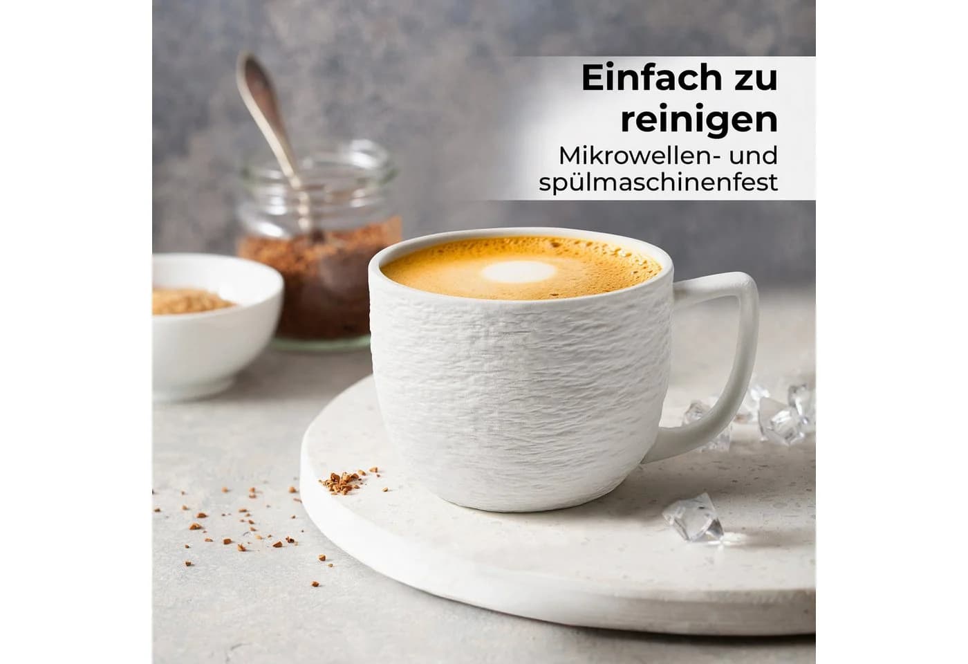 MiaMio Tasse Oasis 450 ml Weiß 4-tlg. Keramik - Bild 4