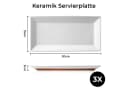MiaMio Servierplatten-Set Aura 3-teilig Keramik Weiß Rechteckig Bild 1