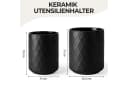 MiaMio Besteckhalter Palmanova Diamantmuster Schwarz 2er-Set Bild 1