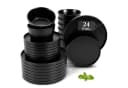 MiaMio Geschirr-Set Luxe Tafelservice 24-tlg. Schwarz Keramik Bild 2