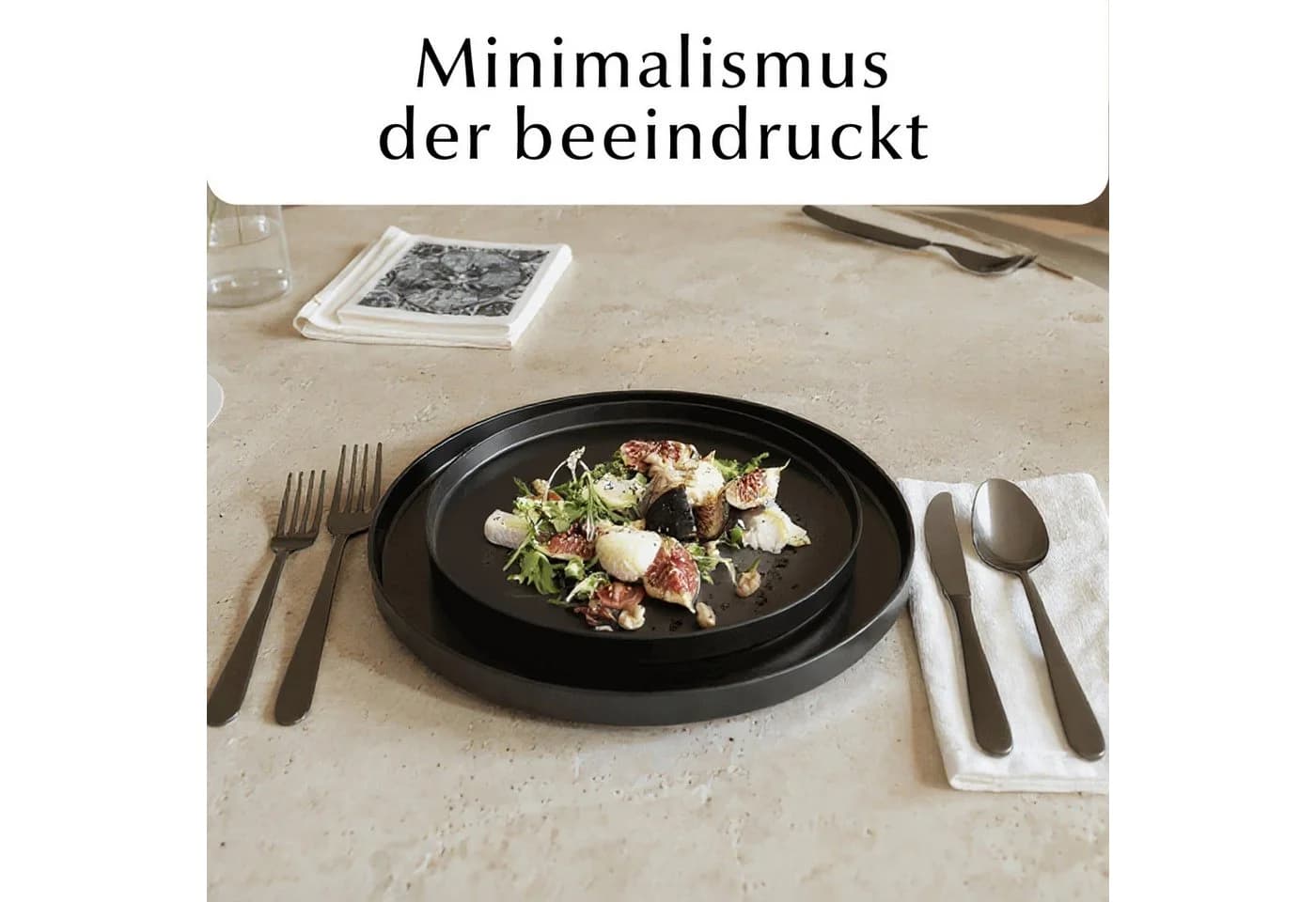 MiaMio Teller-Set Luxe 4-tlg. Schwarz Steingut