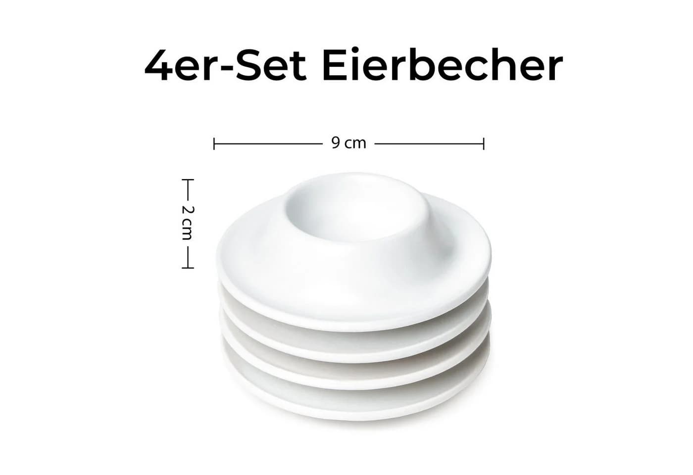 MiaMio Eierbecher-Set 4-tlg. Weiß mit Schalenablage - Bild 3