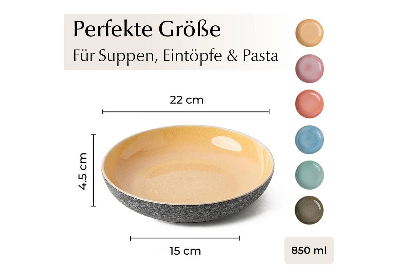 MiaMio Suppenteller Las Palmitas bunt 6-teilig - Bild 3