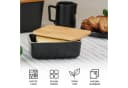 MiaMio Butterdose mit Bambusdeckel Schwarz Keramik Bild 4