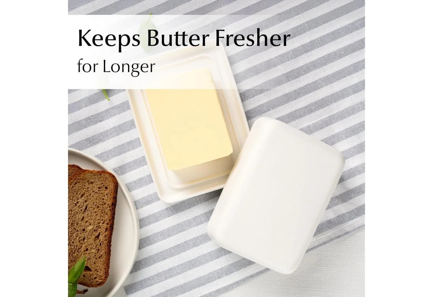MiaMio Butterdose mit Deckel Weiß Keramik