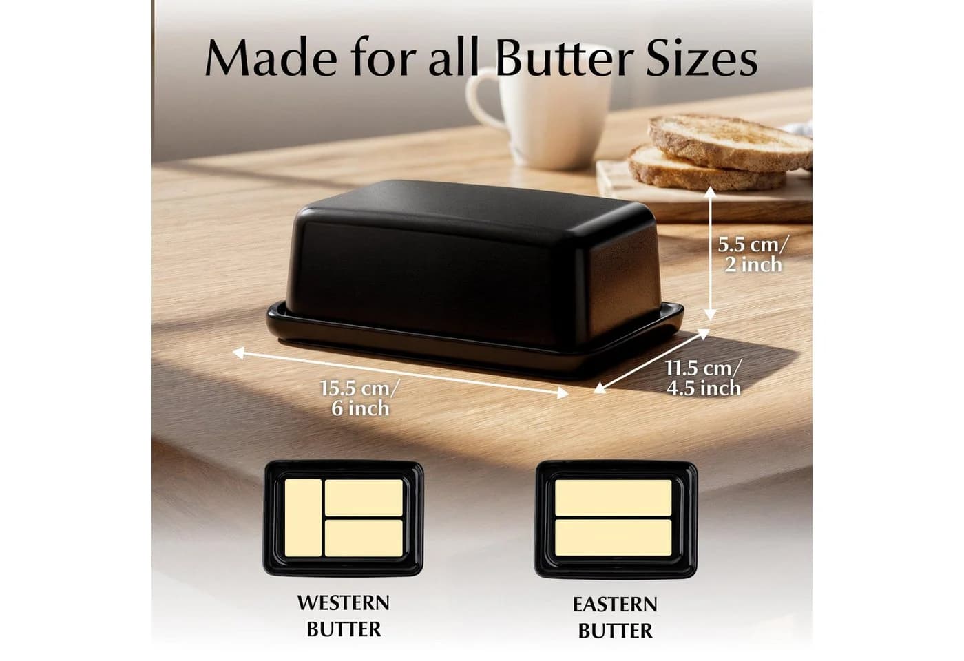 MiaMio Butterdose mit Deckel Schwarz Keramik - Bild 3