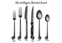 MiaMio Besteck-Set Schwarz matt 36-tlg. mit Steakmessern Edelstahl Bild 4