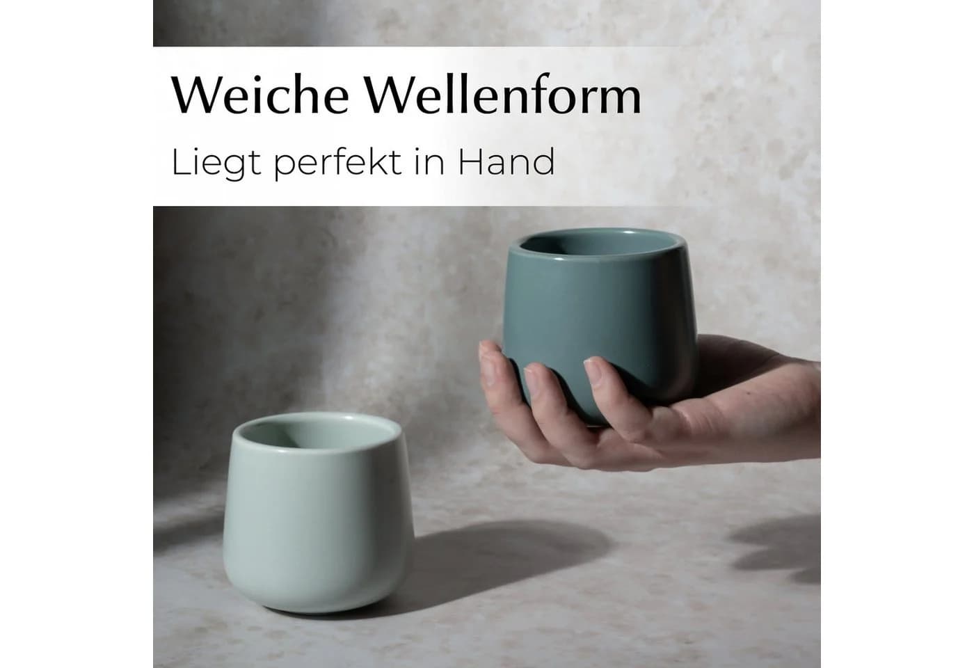 MiaMio Nami Kaffeebecher 4-tlg. Pastel Coast Keramik ohne Henkel