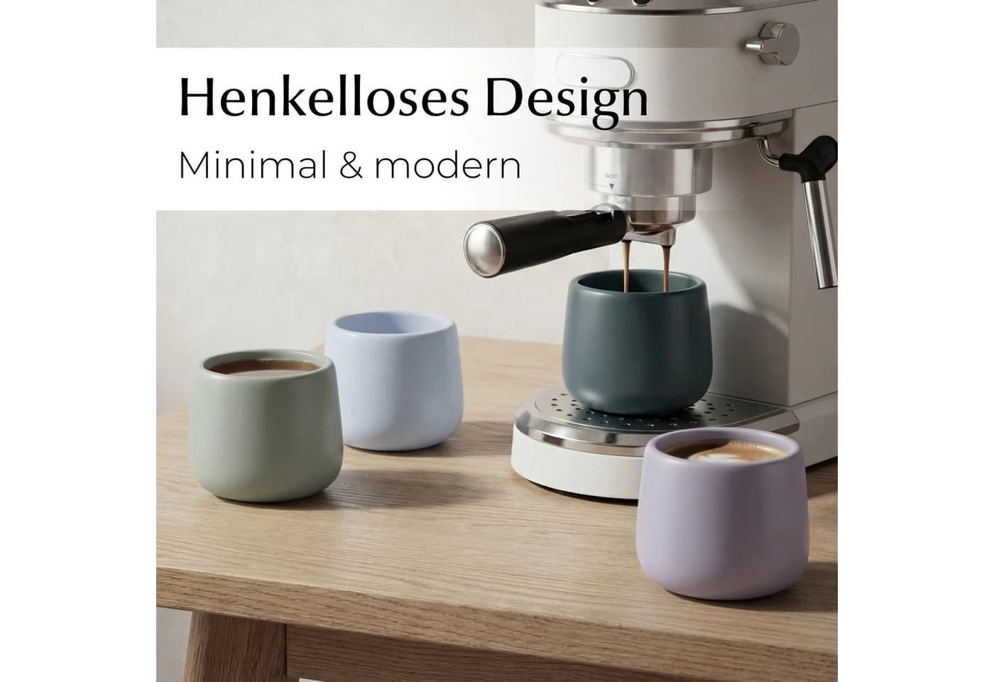 MiaMio Nami Kaffeebecher 4-tlg. Pastel Coast Keramik ohne Henkel - Bild 4