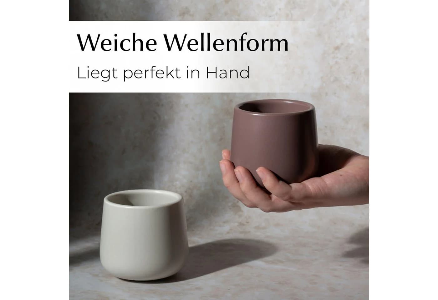 MiaMio Tasse Nami Kaffeebecher Beige Canyon 4-tlg. Keramik ohne Henkel