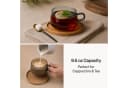 MiaMio Cappuccinotasse Olea 4-tlg. Glas grau mit Bambus-Untersetzer Bild 5