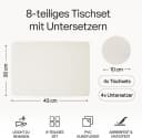 MiaMio Tischsets Set 8-teilig Weiß Lederoptik abwaschbar Bild 3