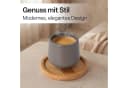MiaMio Espressotasse Luxe 4-tlg. Grau Keramik ohne Henkel mit Holz-Untersetzern Bild 1