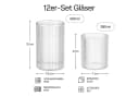 MiaMio Trinkgläser-Set Senita 12-tlg. Borosilikatglas Riffeloptik Bild 3