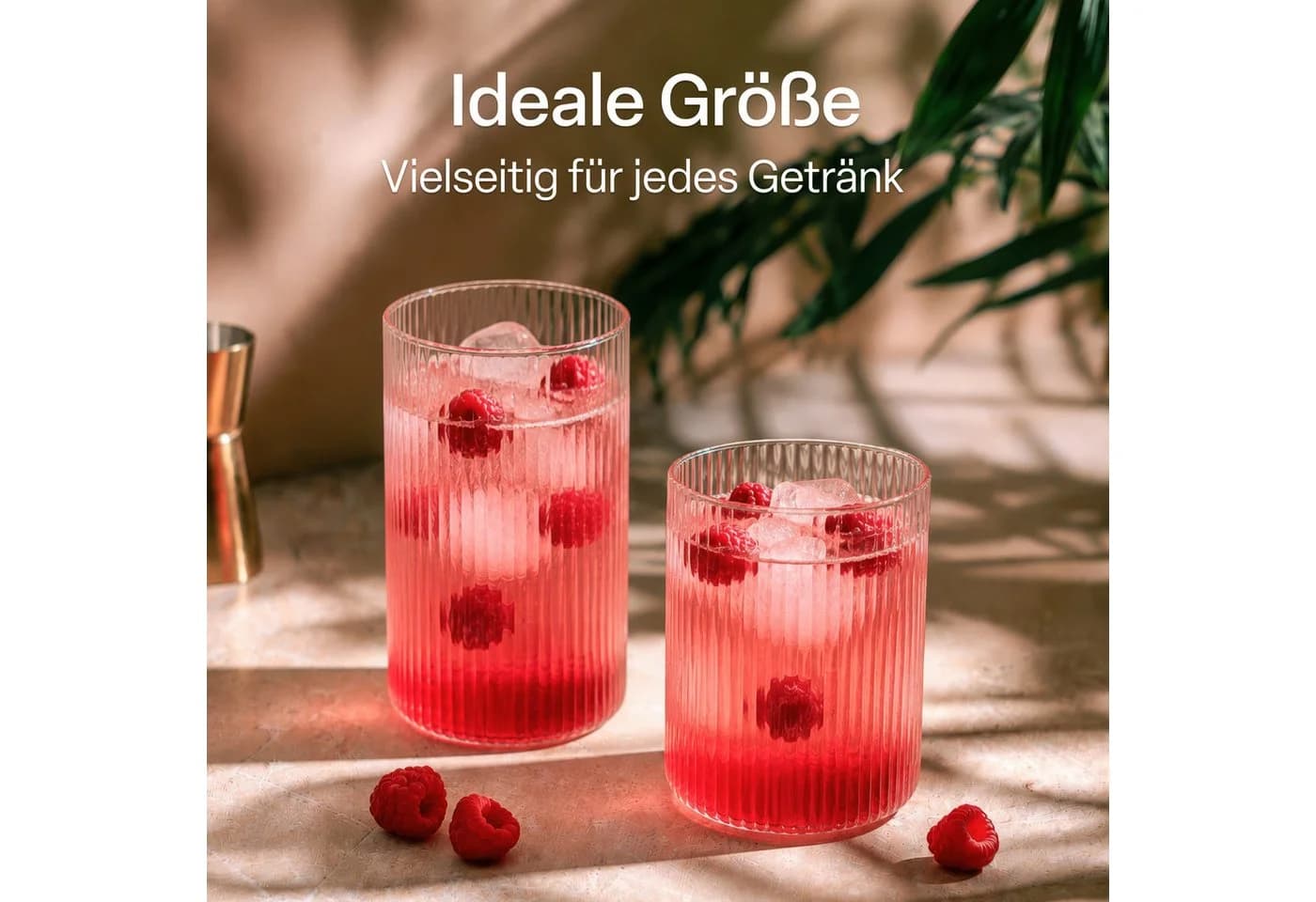 MiaMio Trinkgläser-Set Senita 12-tlg. Borosilikatglas Riffeloptik - Bild 4