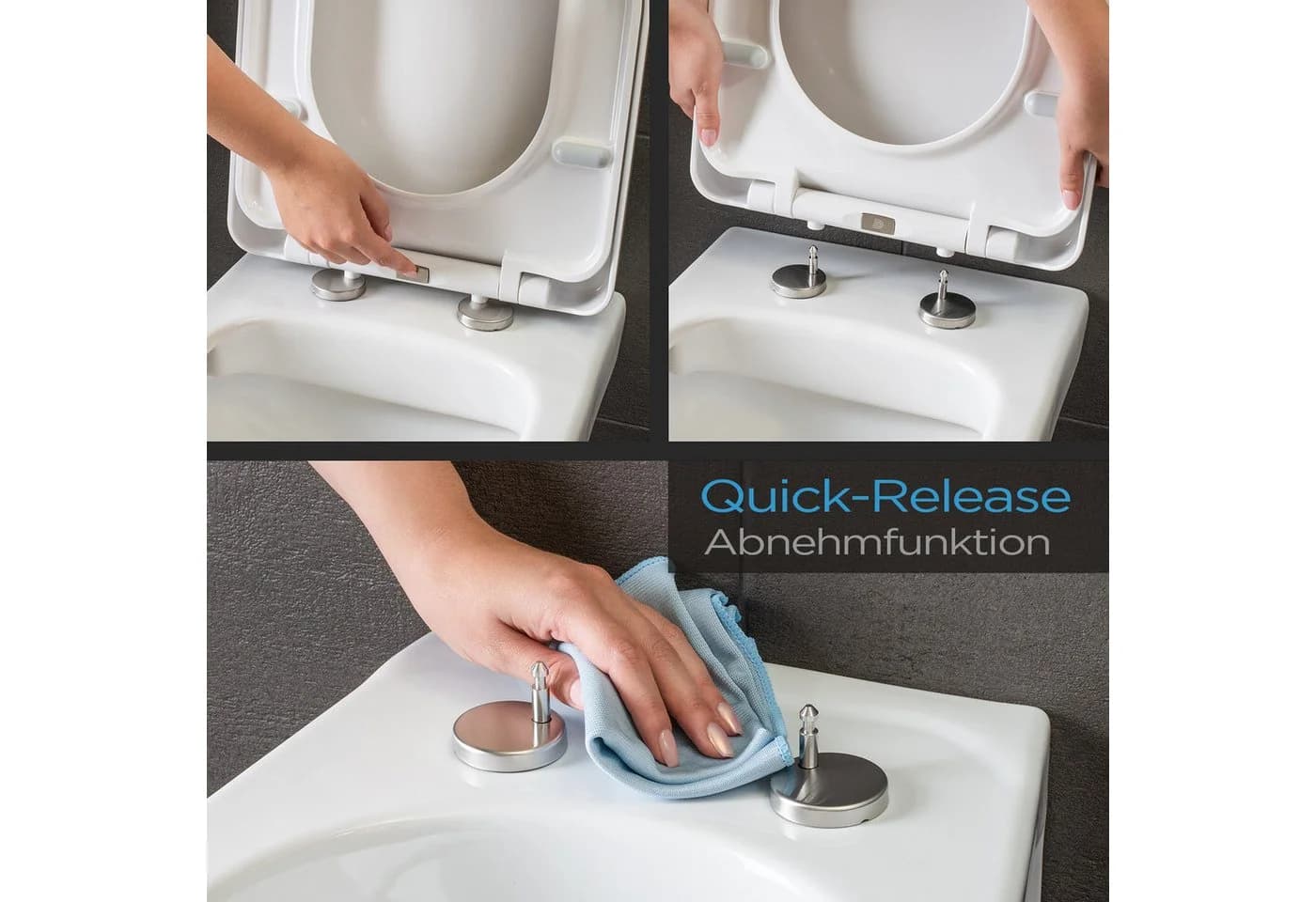 blumfeldt WC-Sitz Senzano Toilettendeckel Weiß Absenkautomatik - Bild 5