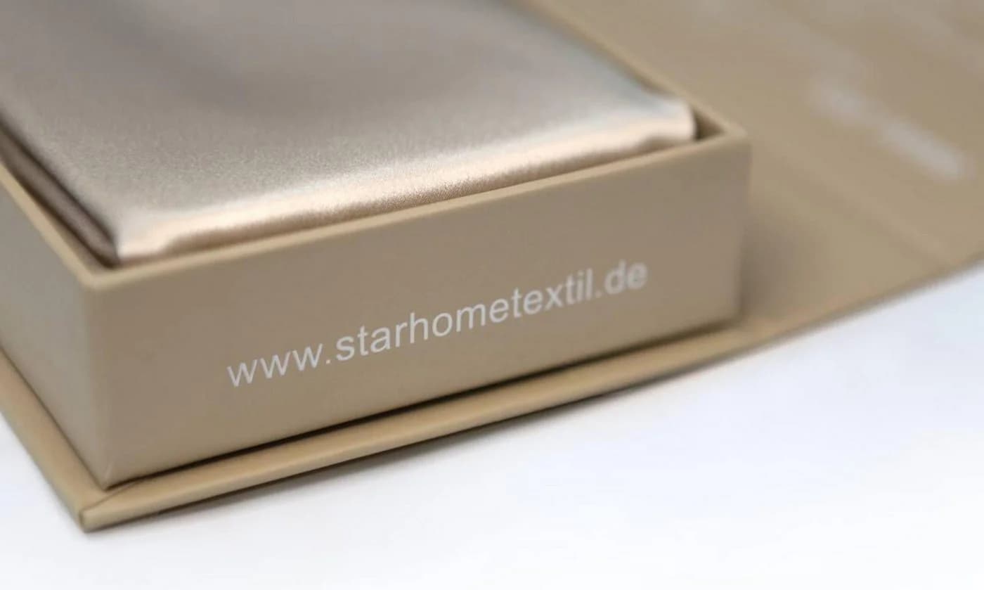 Star Home Textil Seidenkissenbezug Creme/Gold 100% Seide Anti Haarbruch - Bild 3