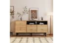 Merax Sideboard Landhausstil Wildeiche mit Metallfüßen 3-türig Bild 1