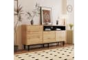Merax Sideboard Landhausstil Wildeiche mit Metallfüßen 3-türig Bild 2