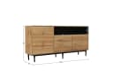Merax Sideboard Landhausstil Wildeiche mit Metallfüßen 3-türig Bild 5