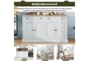 Merax Sideboard Landhausstil Wildeiche Weiß 2 Schubladen 4 Türen Bild 5