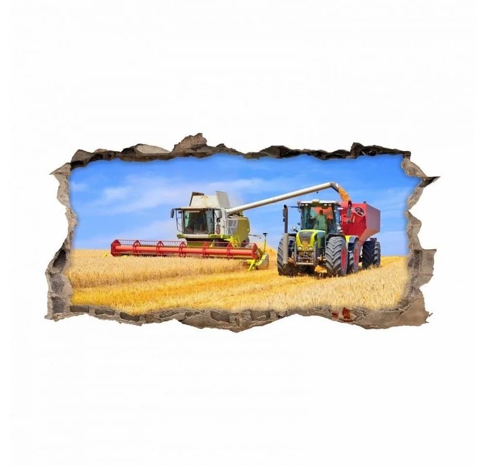 nikima Wandtattoo Mähdrescher und Traktor PVC-Folie Bunt - Bild 2
