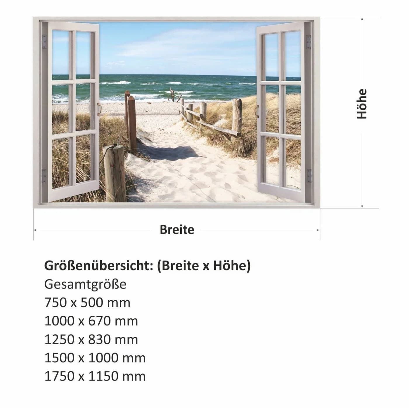 nikima Wandtattoo Fenster Weg zum Ostseestrand PVC-Folie - Bild 5