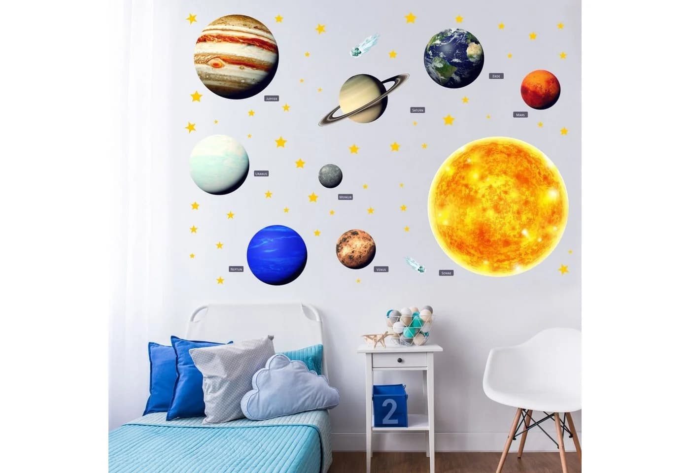 nikima Wandtattoo Sonnensystem PVC-Folie Bunt - Bild 4