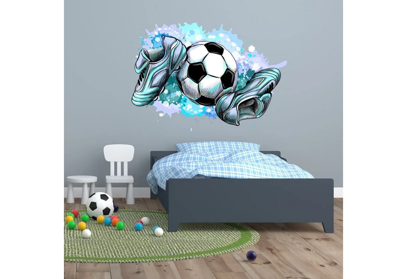 nikima Wandtattoo Fussballschuhe und Ball PVC-Folie Bunt - Bild 4
