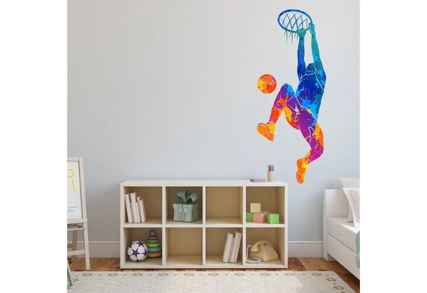 nikima Wandtattoo Basketball Korb Bunt PVC-Folie