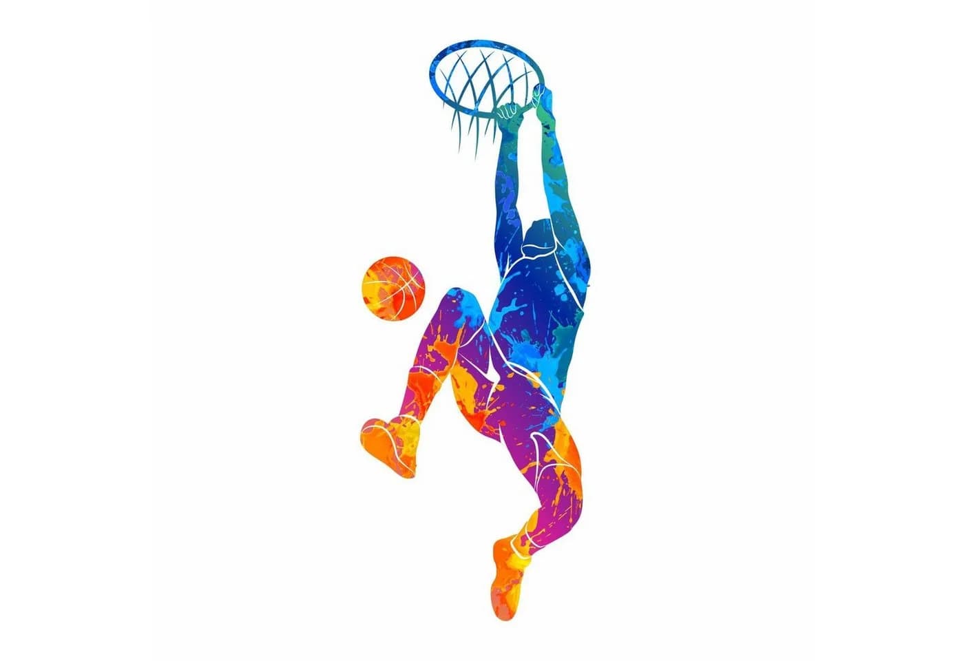 nikima Wandtattoo Basketball Korb Bunt PVC-Folie - Bild 2